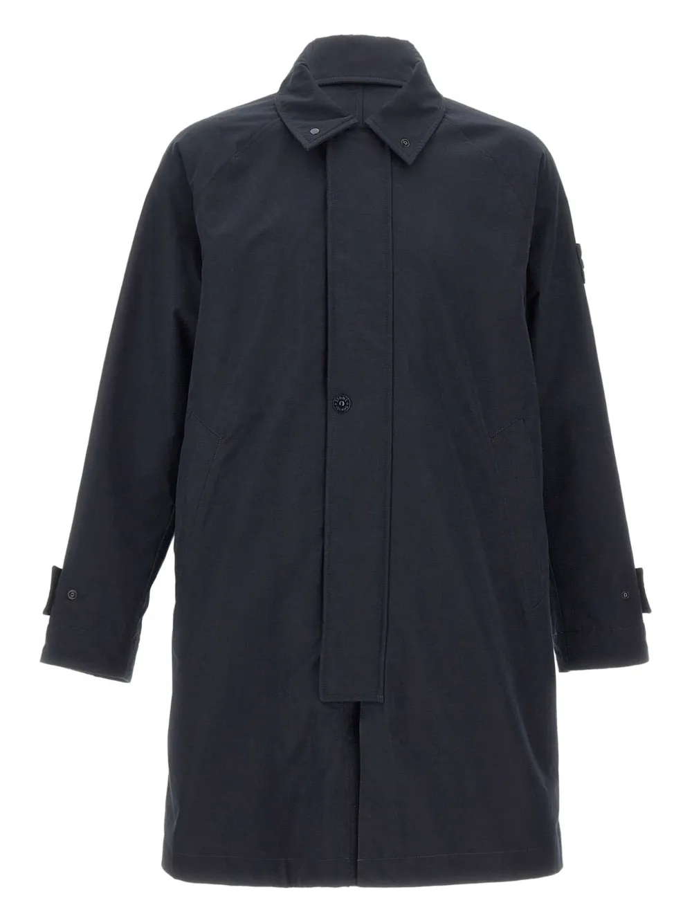 Stone Island shirt-collar organic-cotton coat - ブルー Stone Island shirt-collar organic-cotton coat - ブルー