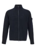 Stone Island textured-weave zip-up cardigan - Blue