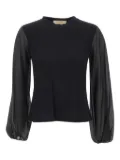 kaos balloon-sleeve cotton blouse - Black