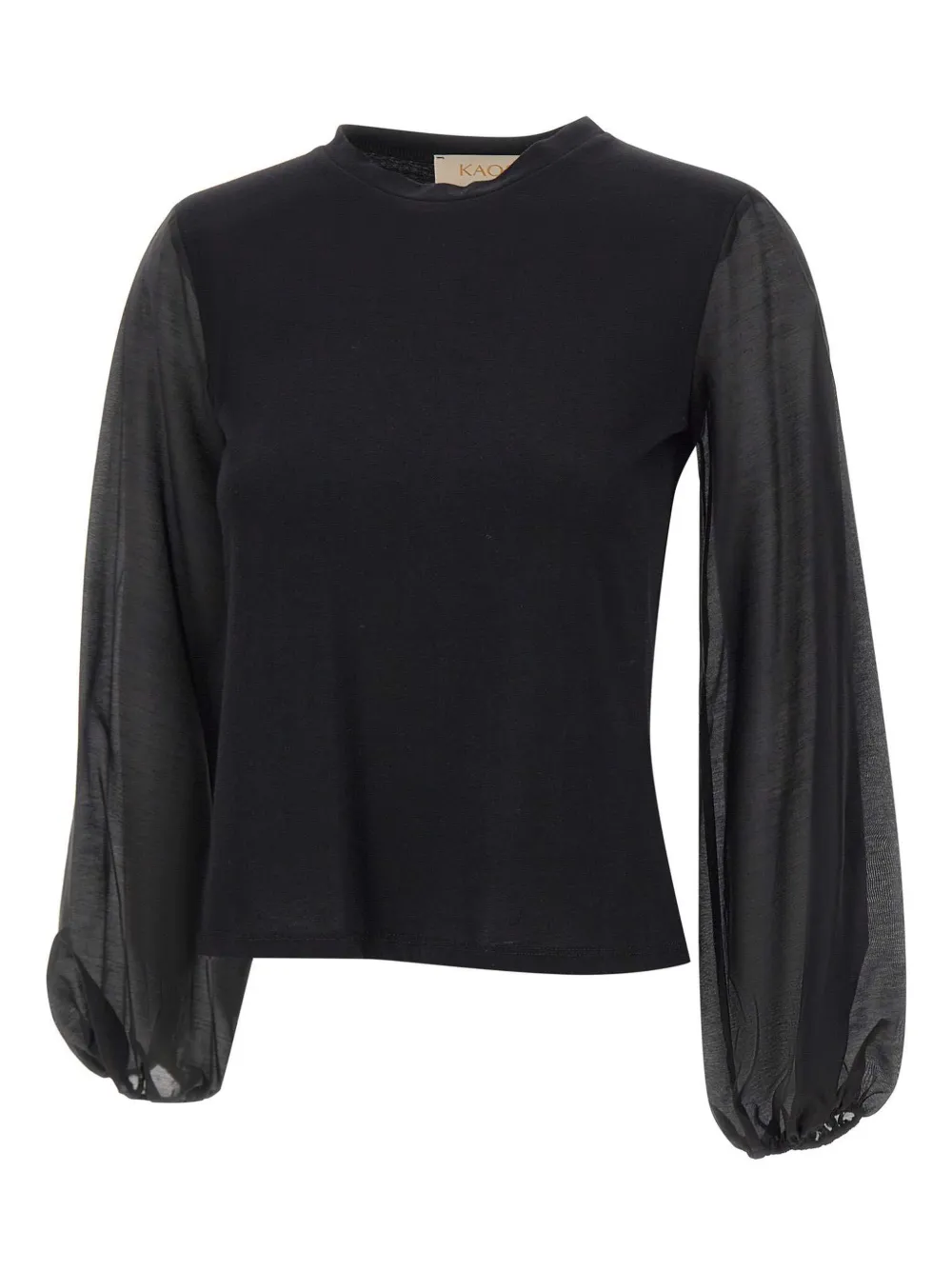 Kaos Blouse met ballonmouwen - Zwart