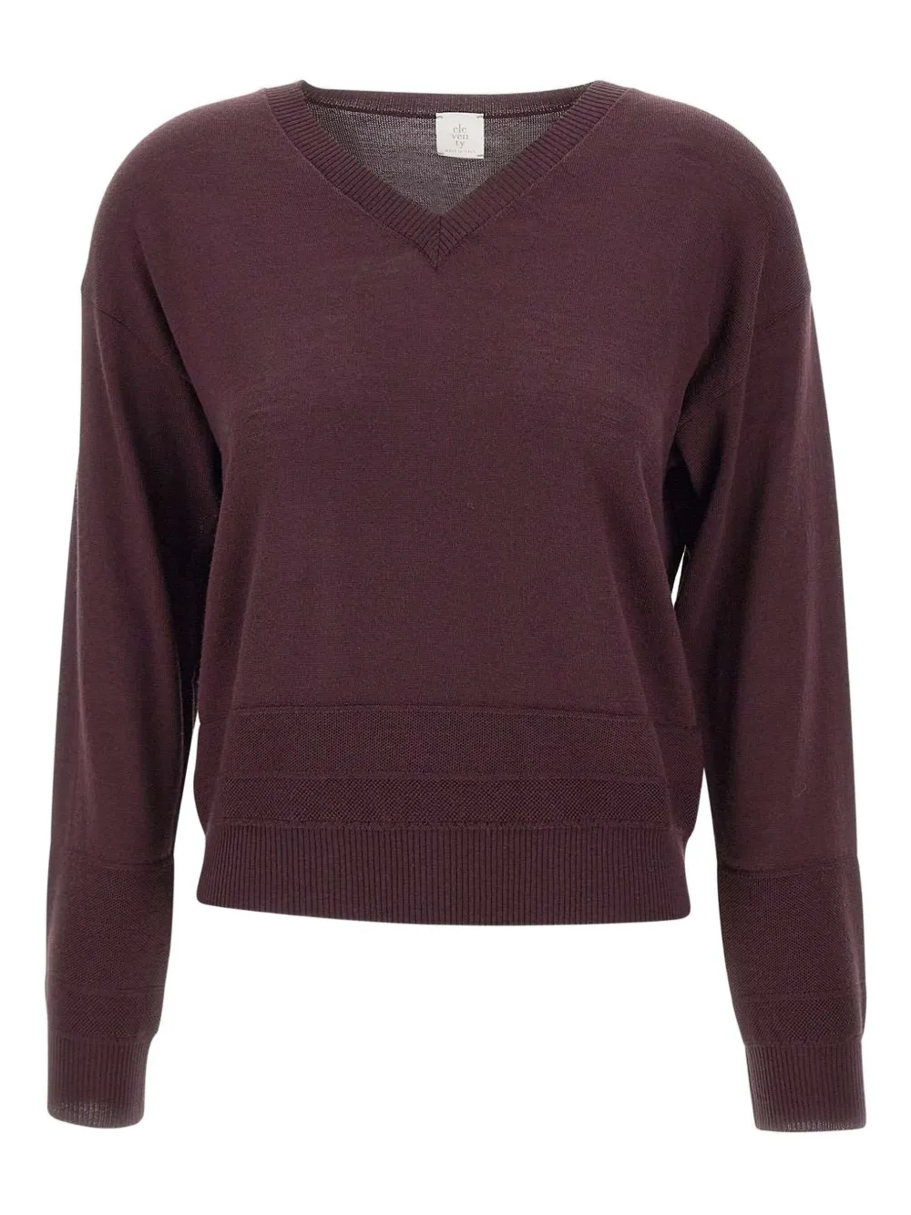 Eleventy V-neck wool sweater Rood