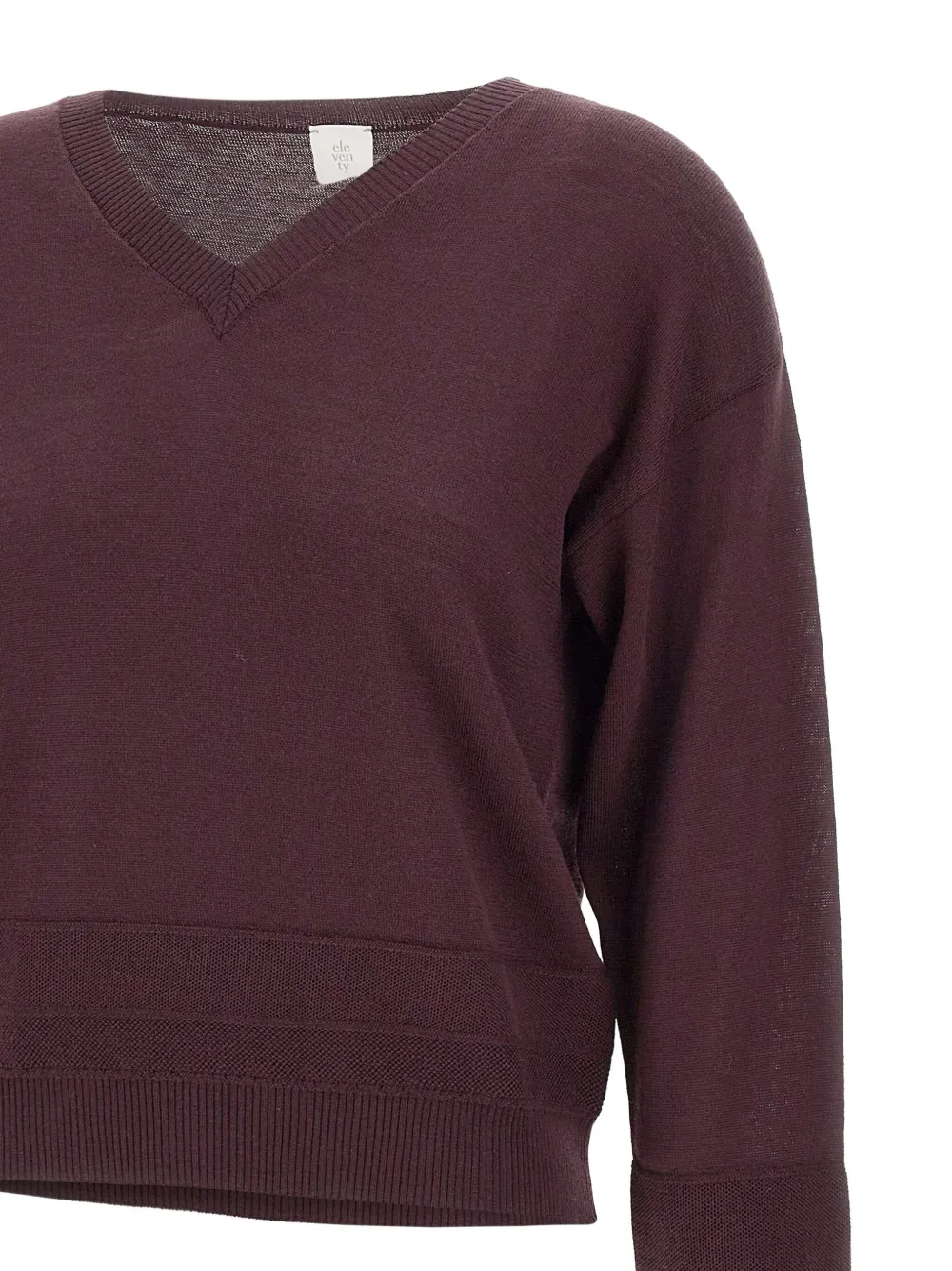 Eleventy V-neck wool sweater Rood