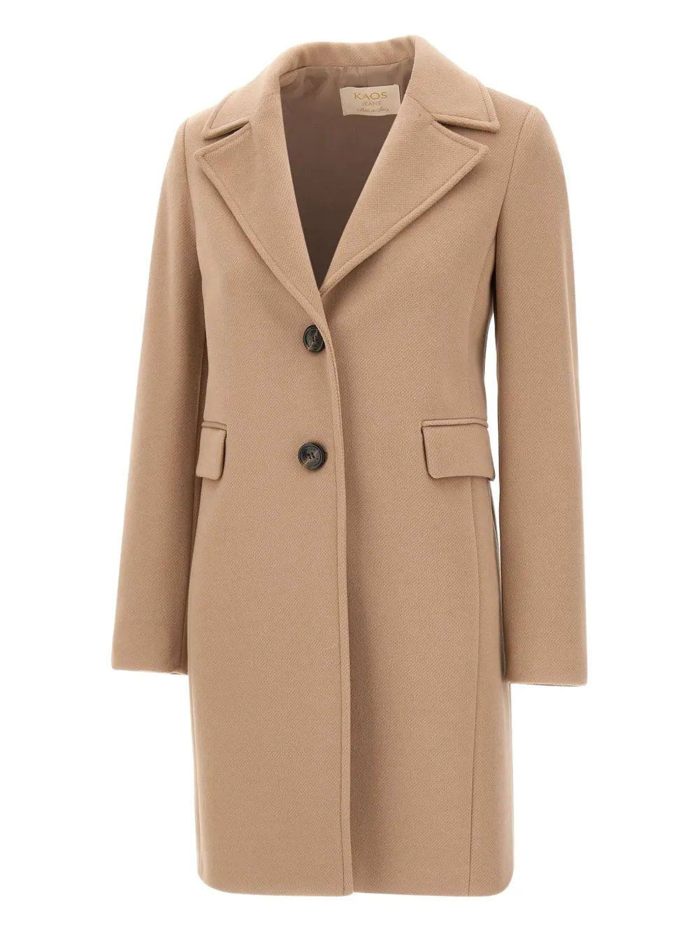 kaos notched-lapel button coat | Brown | Image 1