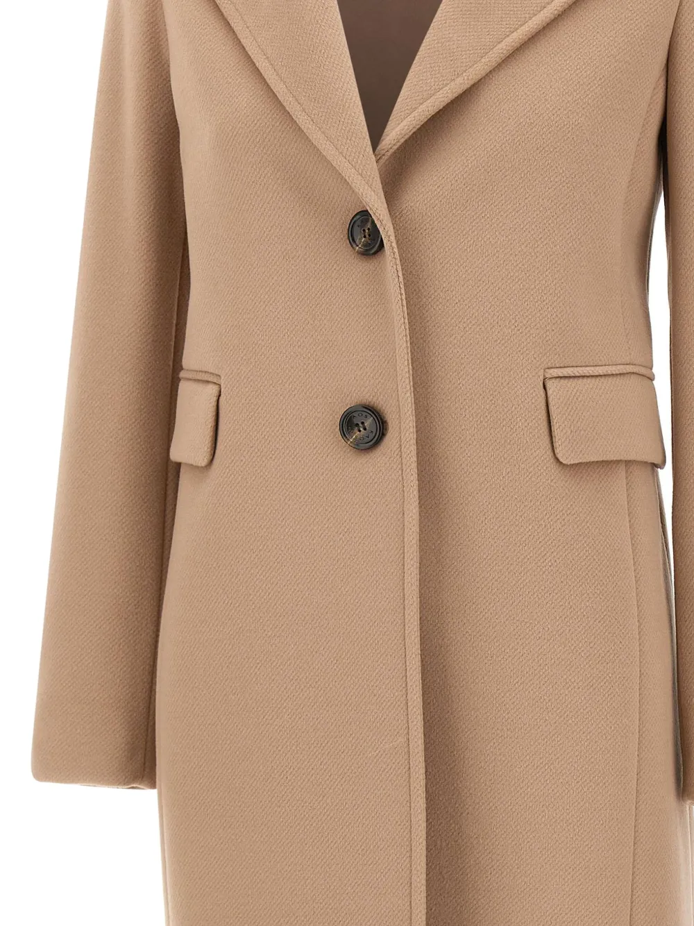 Kaos Notched-lapel Button Coat In Brown