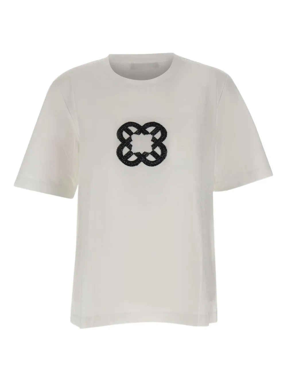 Elena Miro' Embellished T-shirt In White