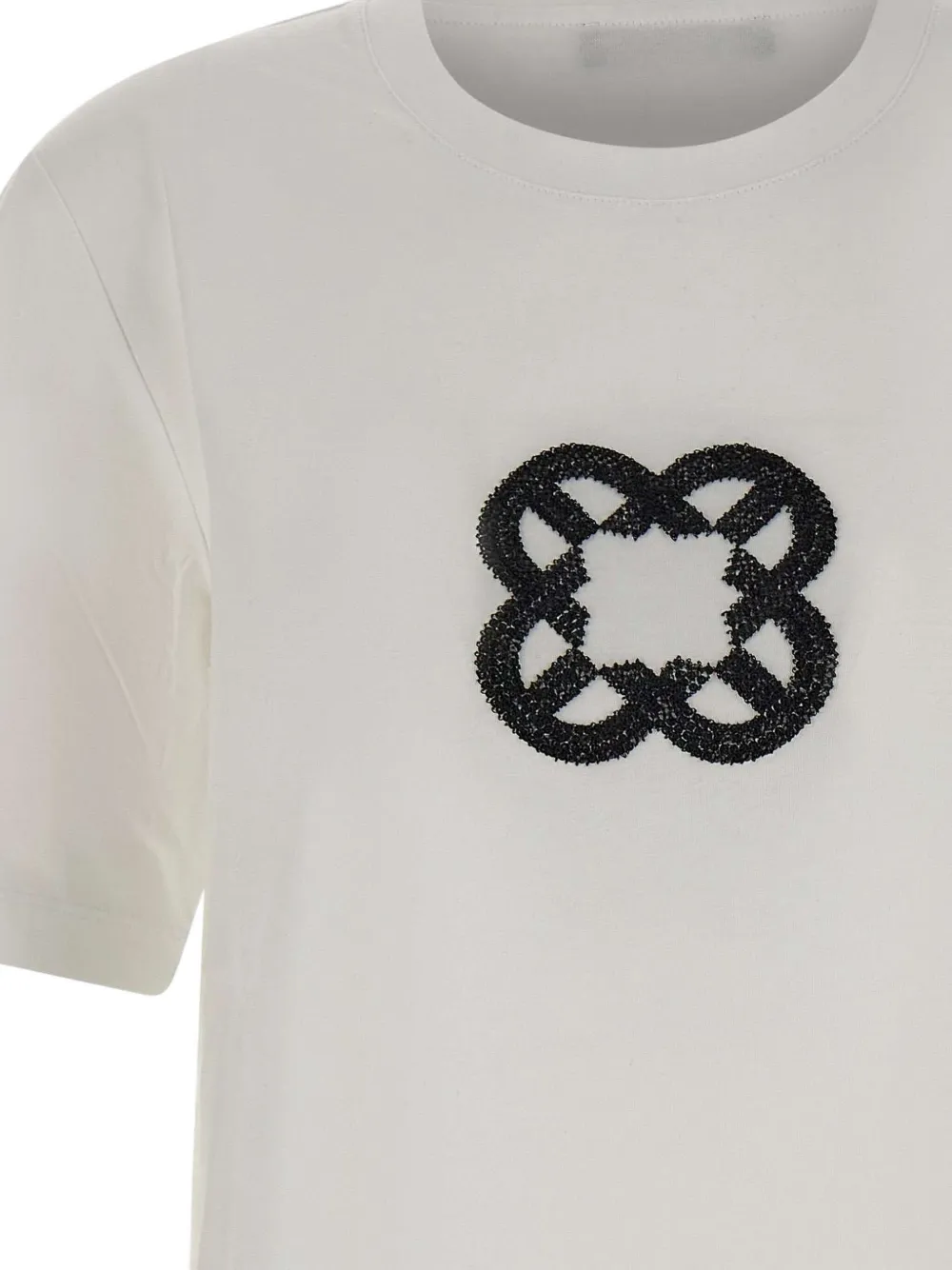 Elena Miro' Embellished T-shirt In White