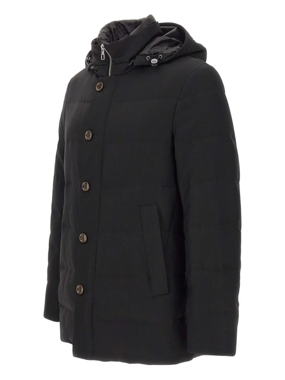 Montecore Removable-hood Coat In Black