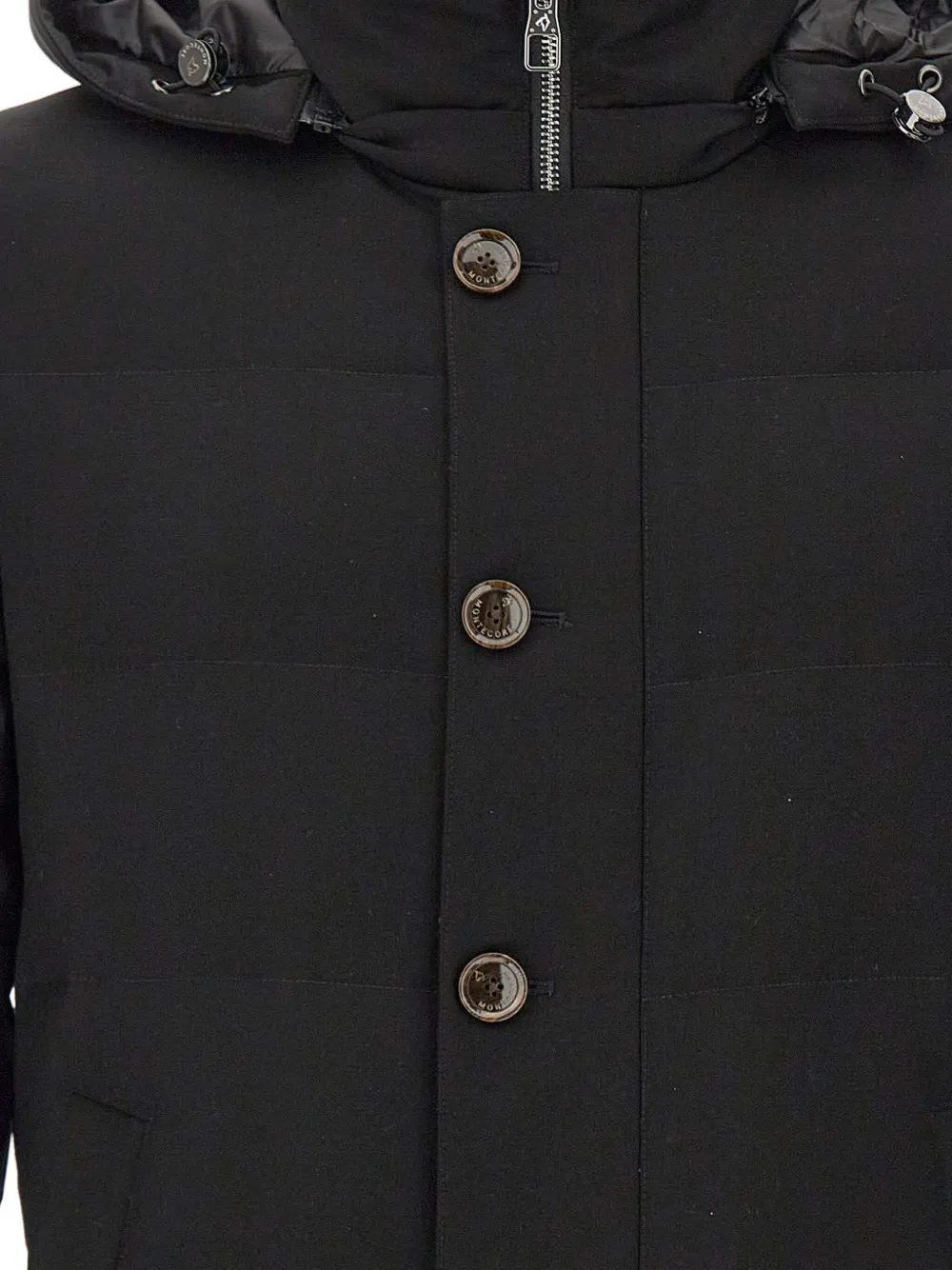 Montecore Removable-hood Coat In Black