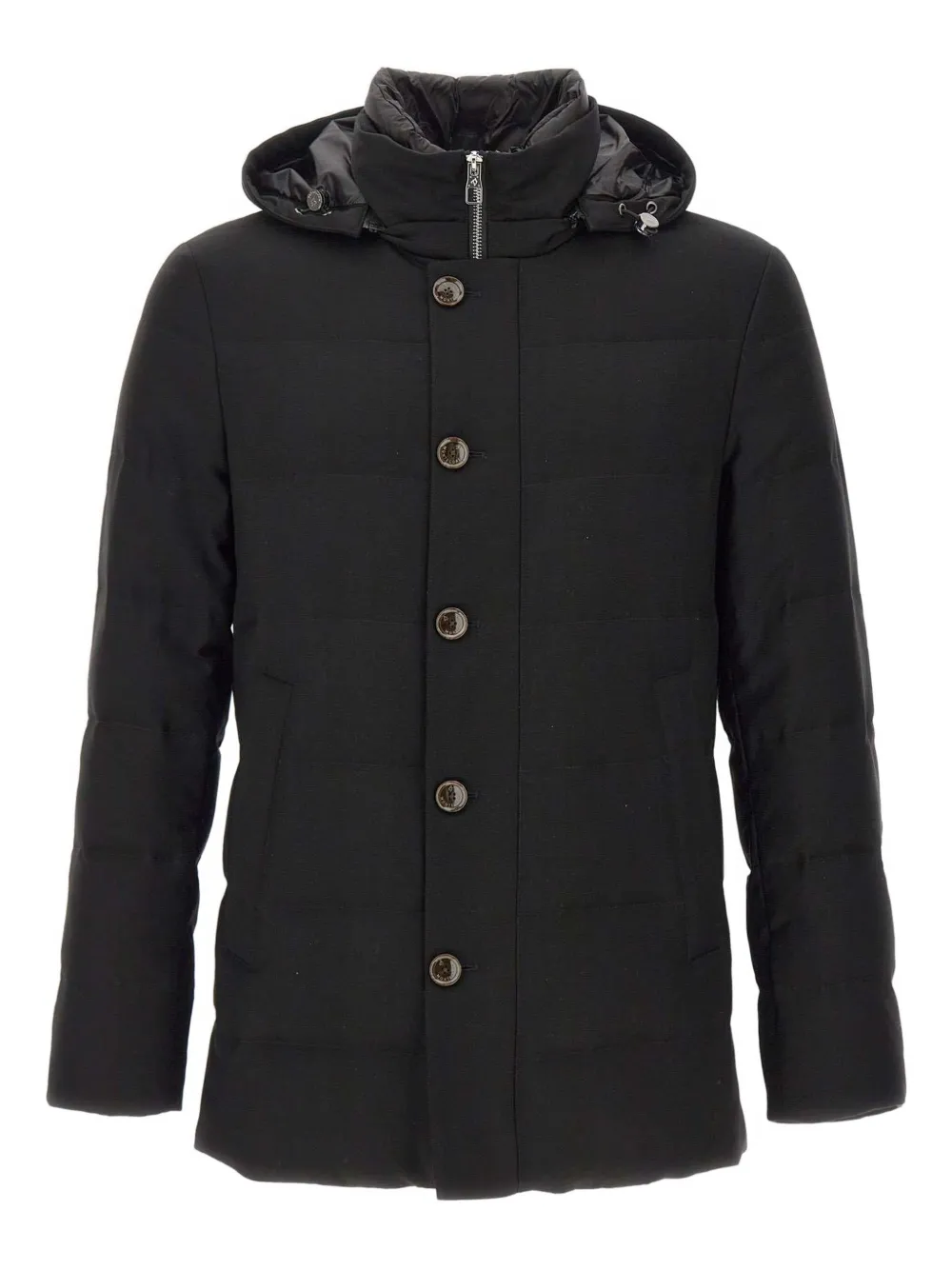 Montecore Removable-hood Coat In Black