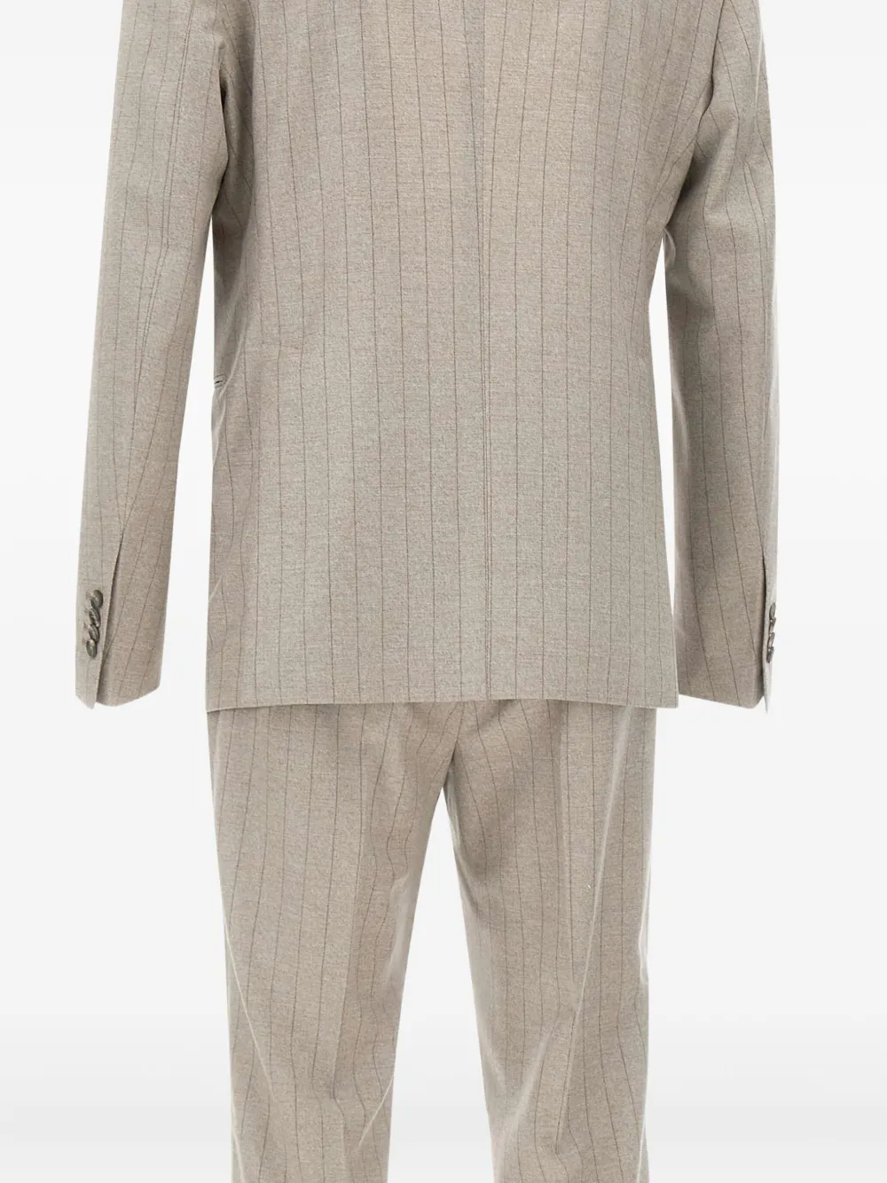 Tagliatore Pak met krijtstreep en enkele rij knopen Beige