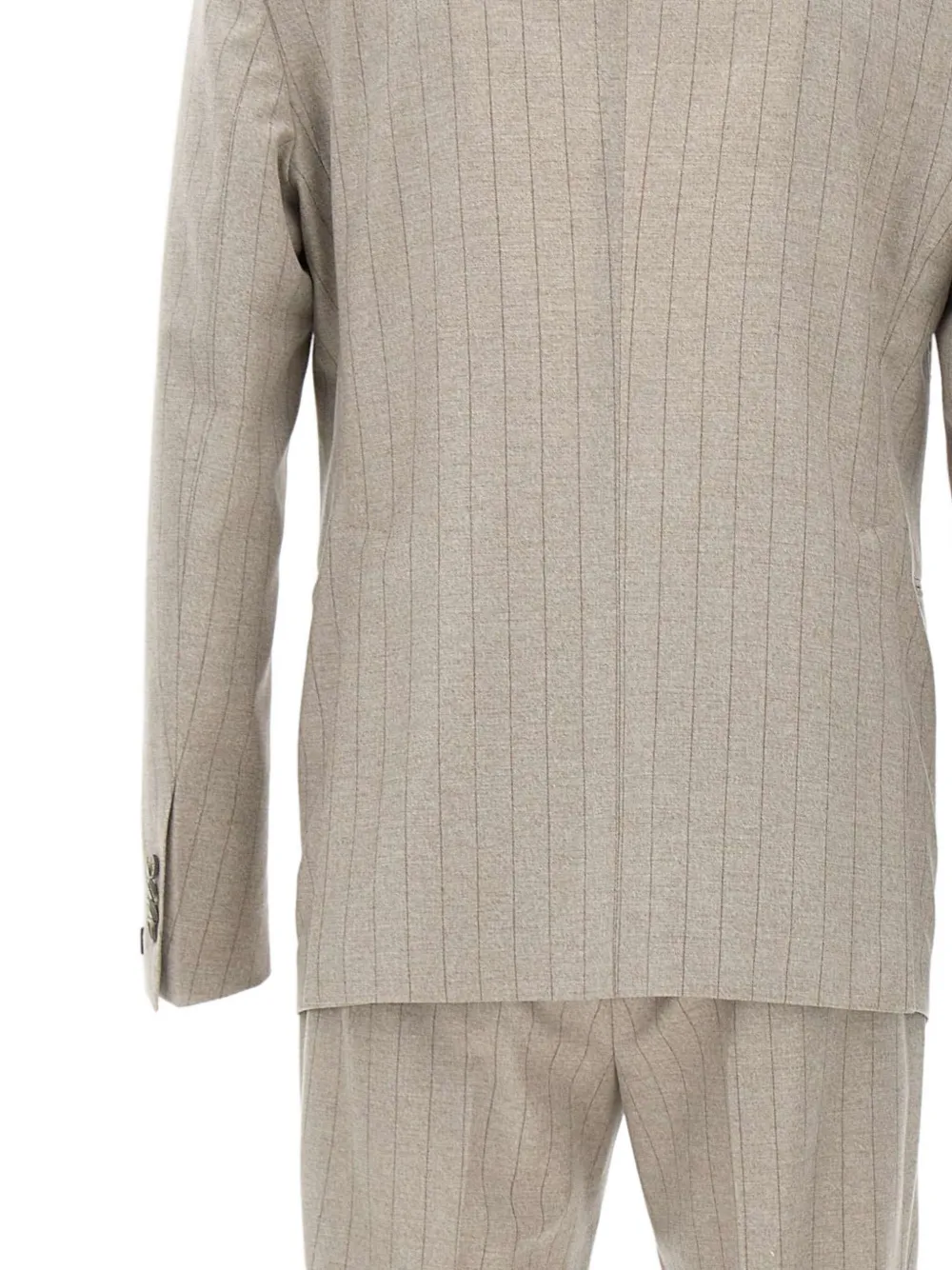 Tagliatore Pak met krijtstreep en enkele rij knopen Beige