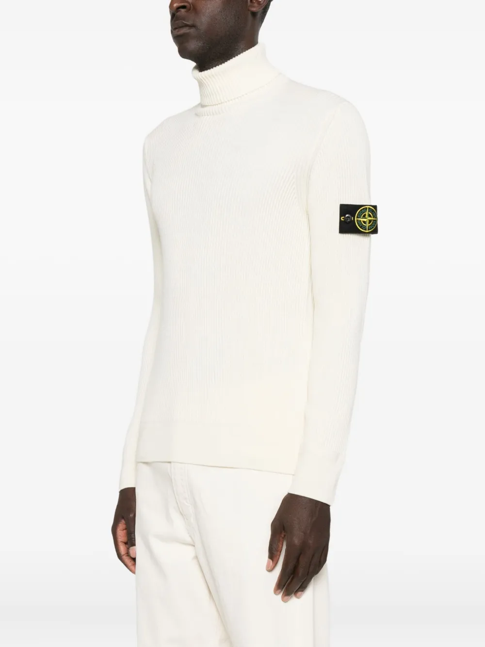 Stone Island ribbed high-neck sweater - Beige