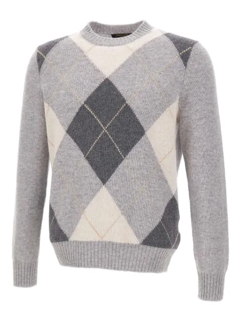 Gran Sasso argyle-pattern wool sweater