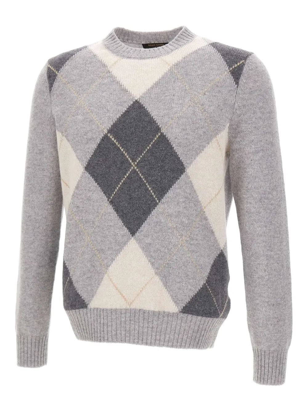 Gran Sasso Wollen trui met argyle patroon Grijs
