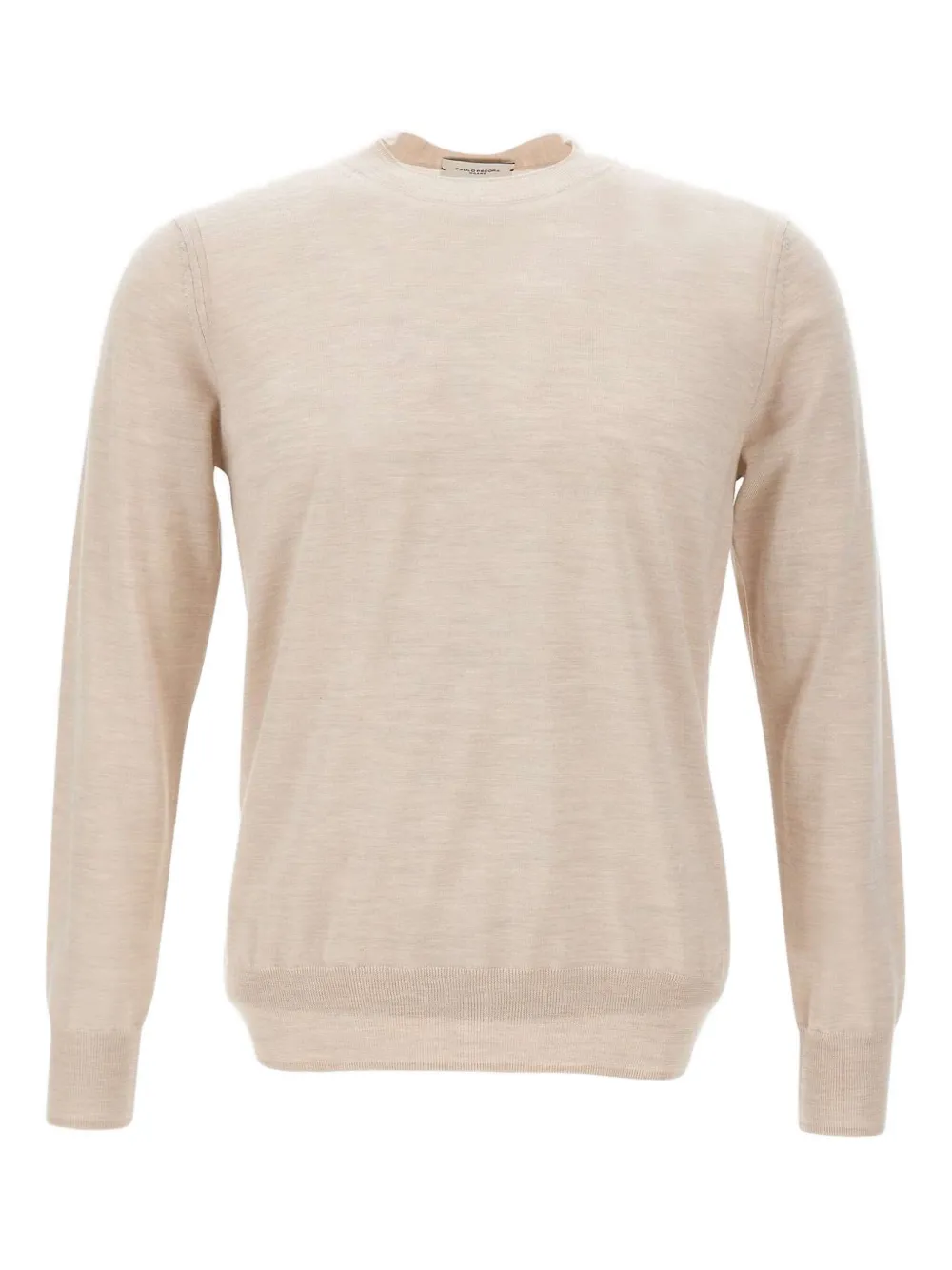 Paolo Pecora ribbed-cuff crew-neck sweater Beige