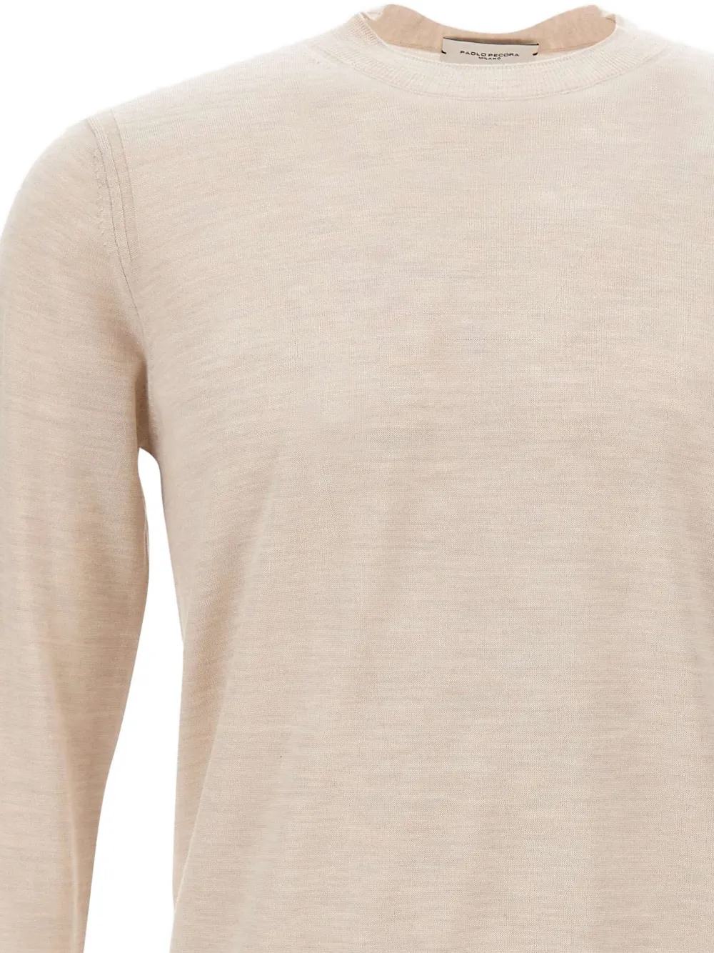 Paolo Pecora ribbed-cuff crew-neck sweater Beige