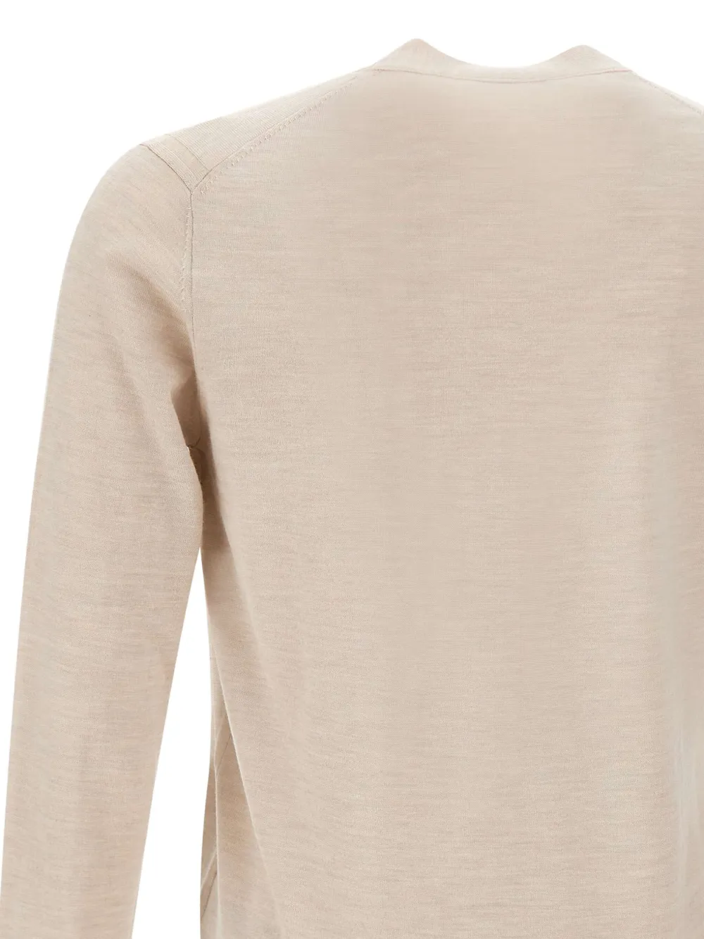 Paolo Pecora ribbed-cuff crew-neck sweater Beige