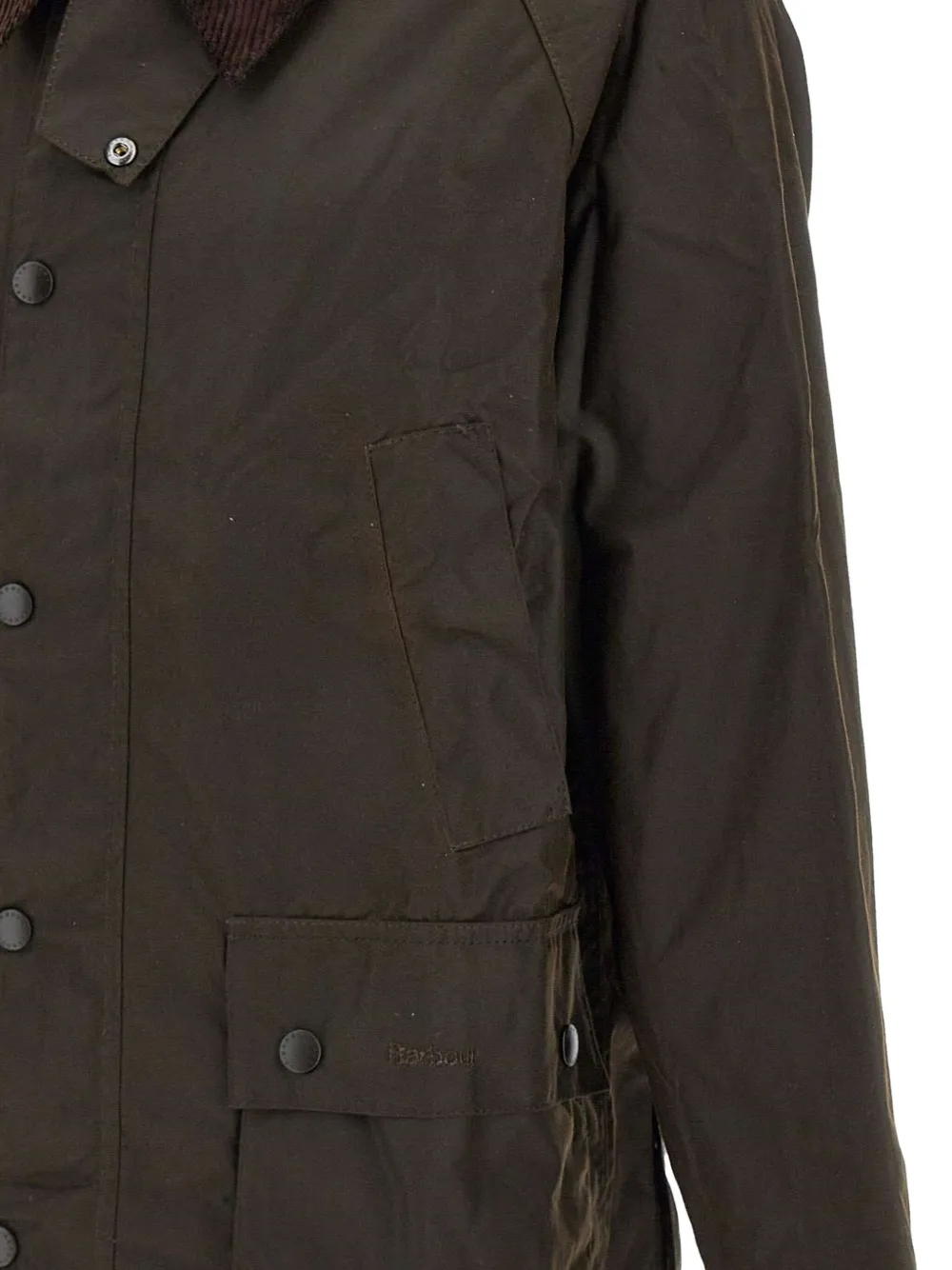 Barbour Beaufort Waxed Cotton Jacket In Green