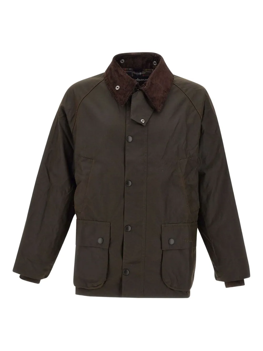 Barbour Beaufort Waxed Cotton Jacket In Green