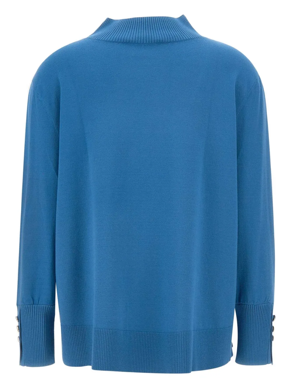 Elena Miro' Button High-neck Sweater In Blue