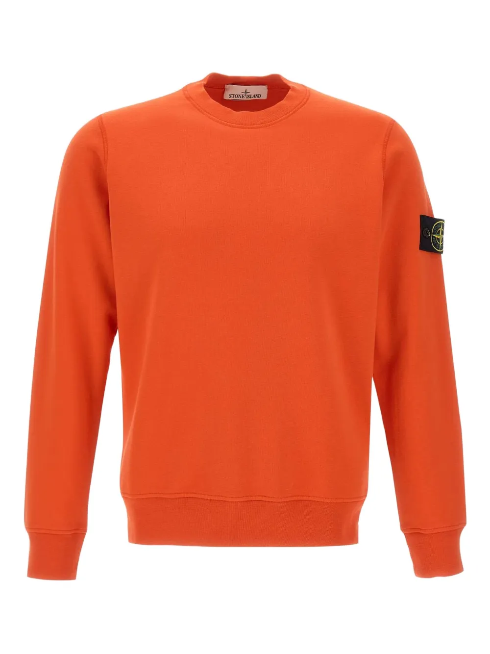 Stone Island logo-badge crew-neck sweatshirt Oranje