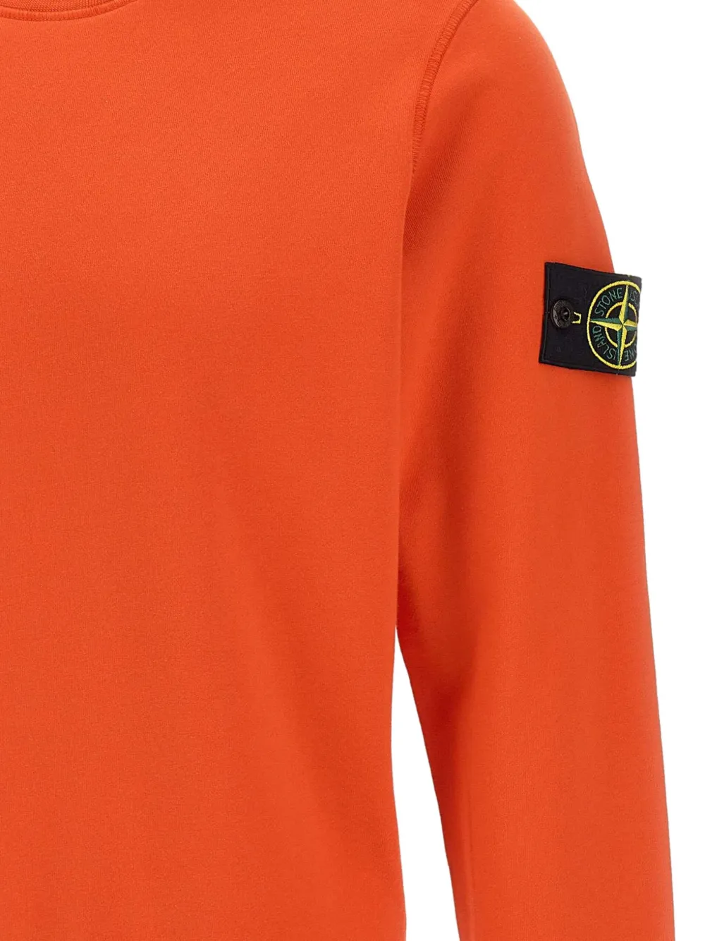 Stone Island logo-badge crew-neck sweatshirt Oranje