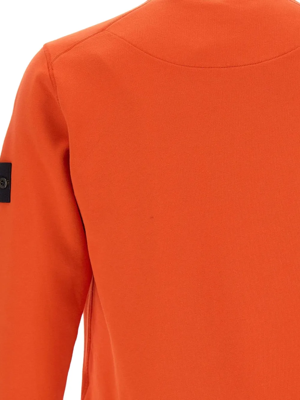 Stone Island logo-badge crew-neck sweatshirt Oranje