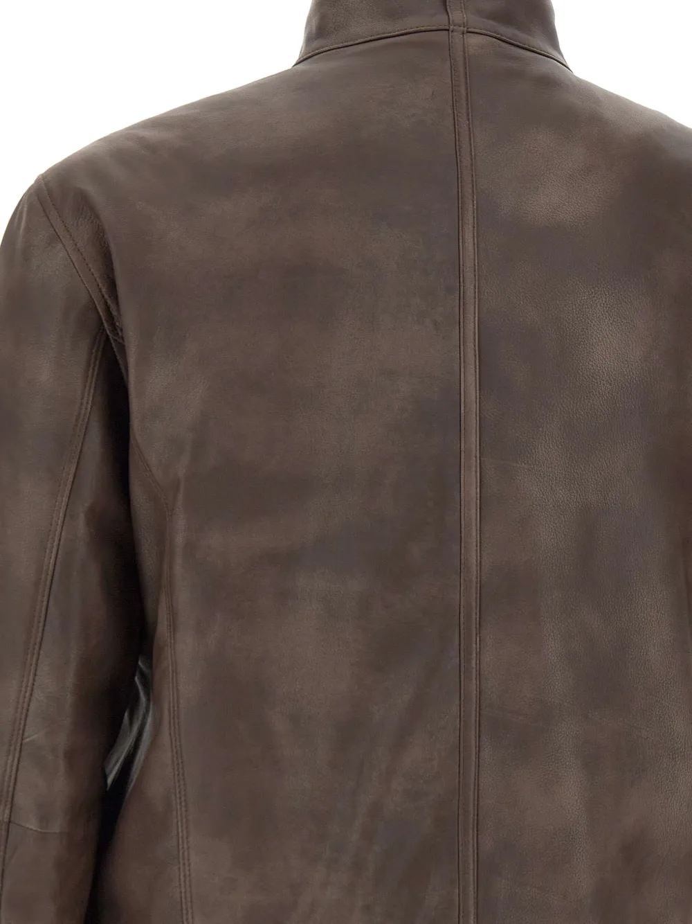 Peuterey Bomber In Pelle Effetto Vintage Marrone In Brown
