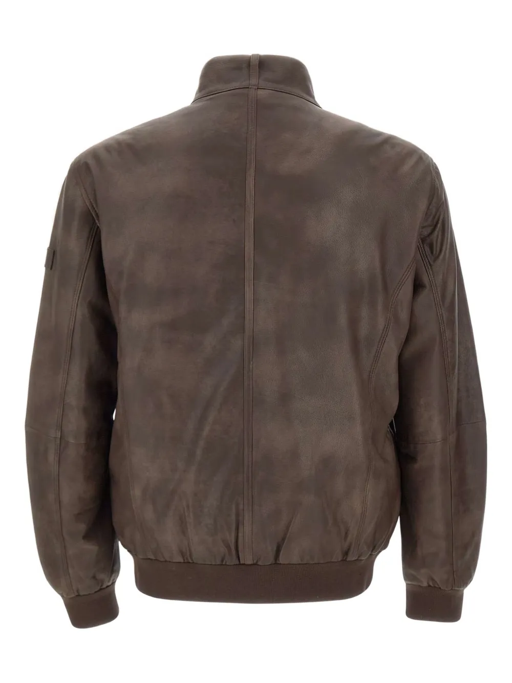 Peuterey Bomber In Pelle Effetto Vintage Marrone In Brown