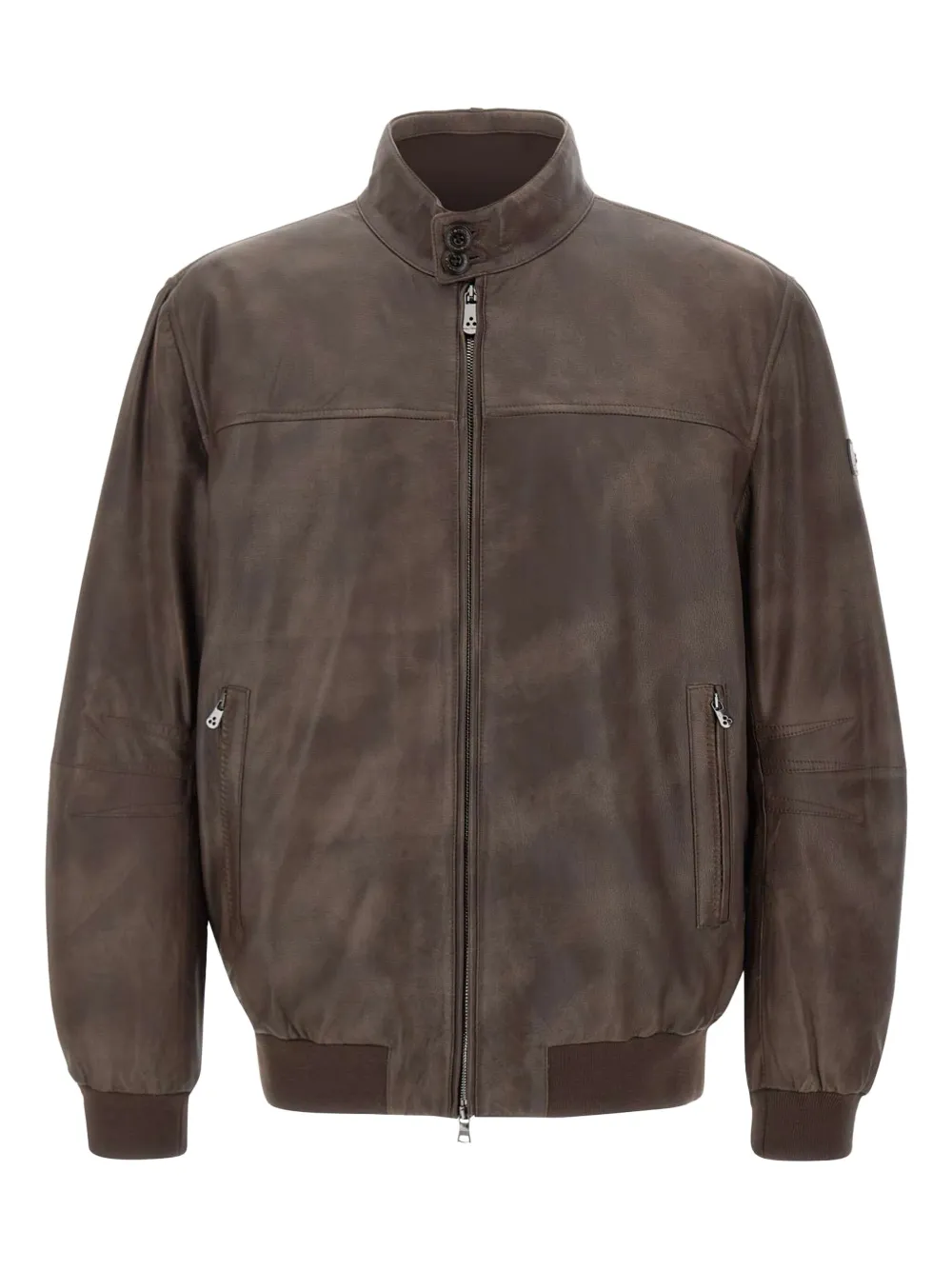 Peuterey leather bomber jacket - ブラウン Peuterey leather bomber jacket - ブラウン