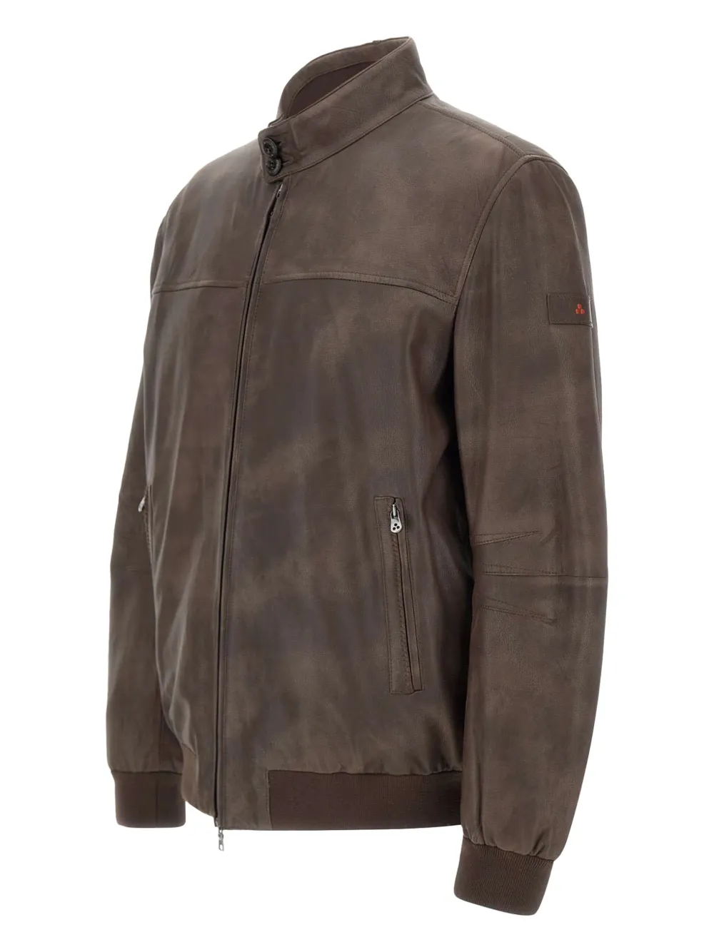 Peuterey Bomber In Pelle Effetto Vintage Marrone In Brown