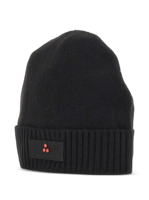 Peuterey ribbed-cuff logo beanie