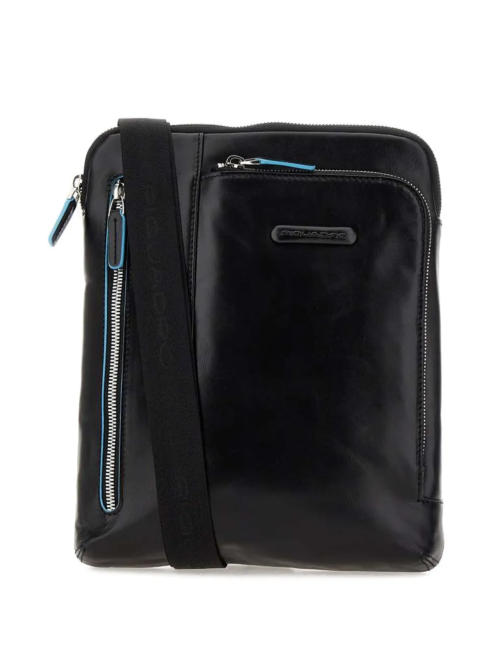 PIQUADRO zip-fastening embossed-logo shoulder bag Zwart