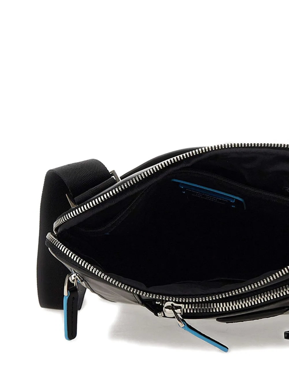 PIQUADRO zip-fastening embossed-logo shoulder bag Zwart