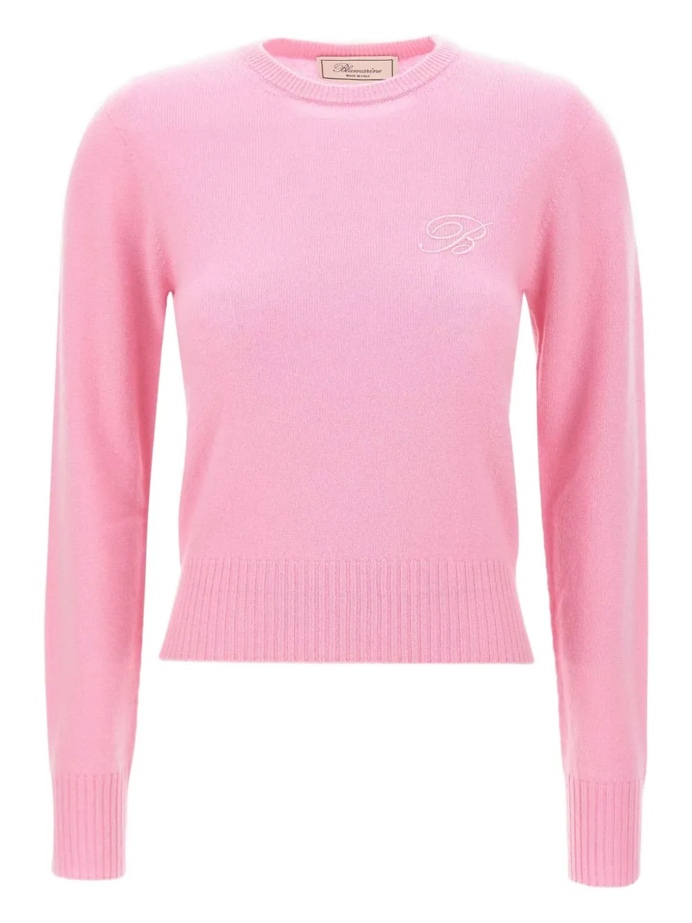 Blumarine embroidered ribbed cashmere sweater | Pink | Image 1