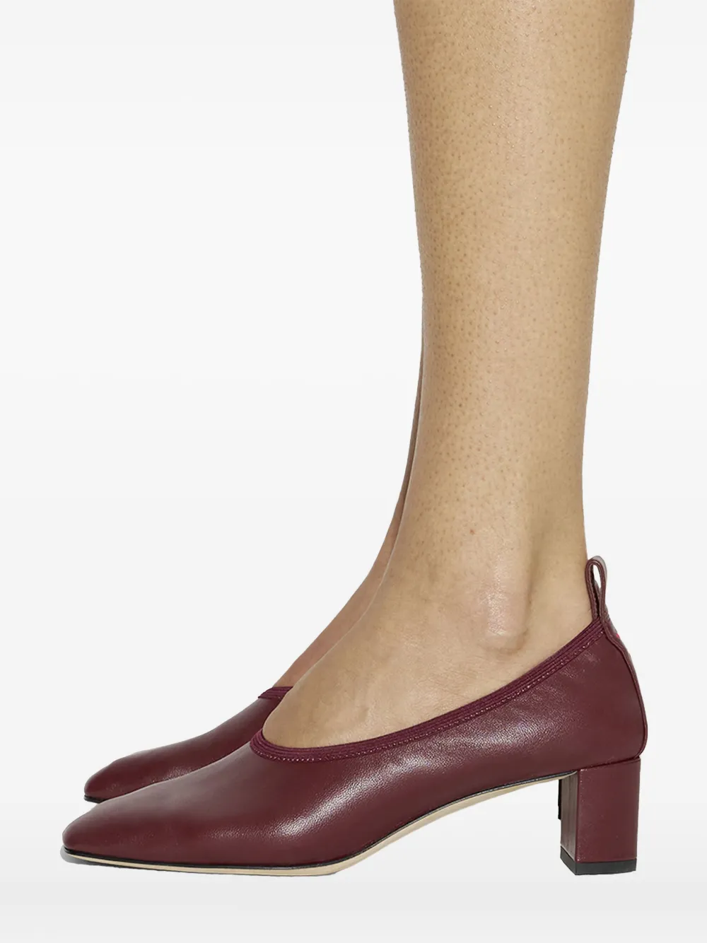 Aeyde 35mm Narissa ruched pumps Red