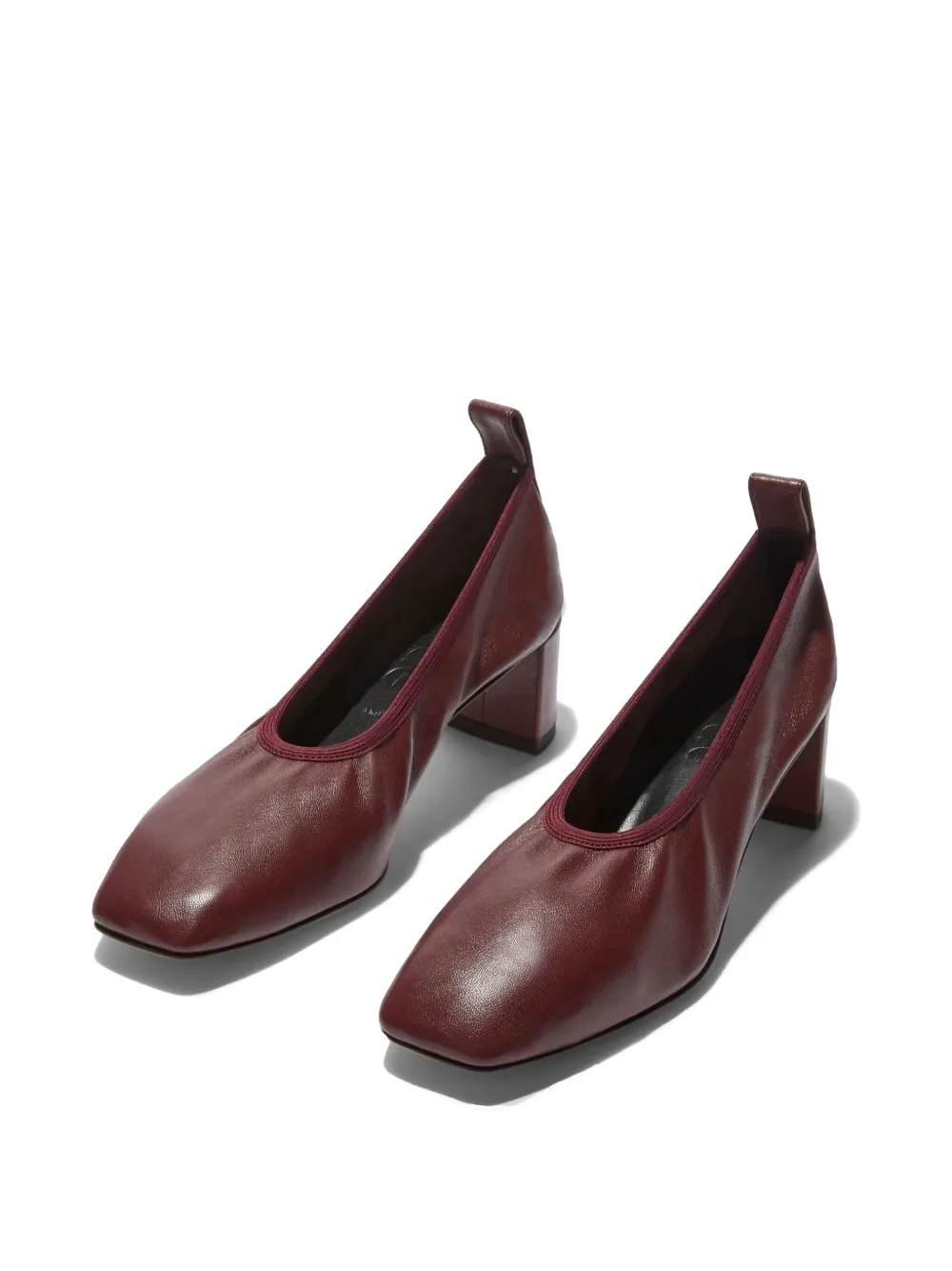 Aeyde 35mm Narissa ruched pumps Red