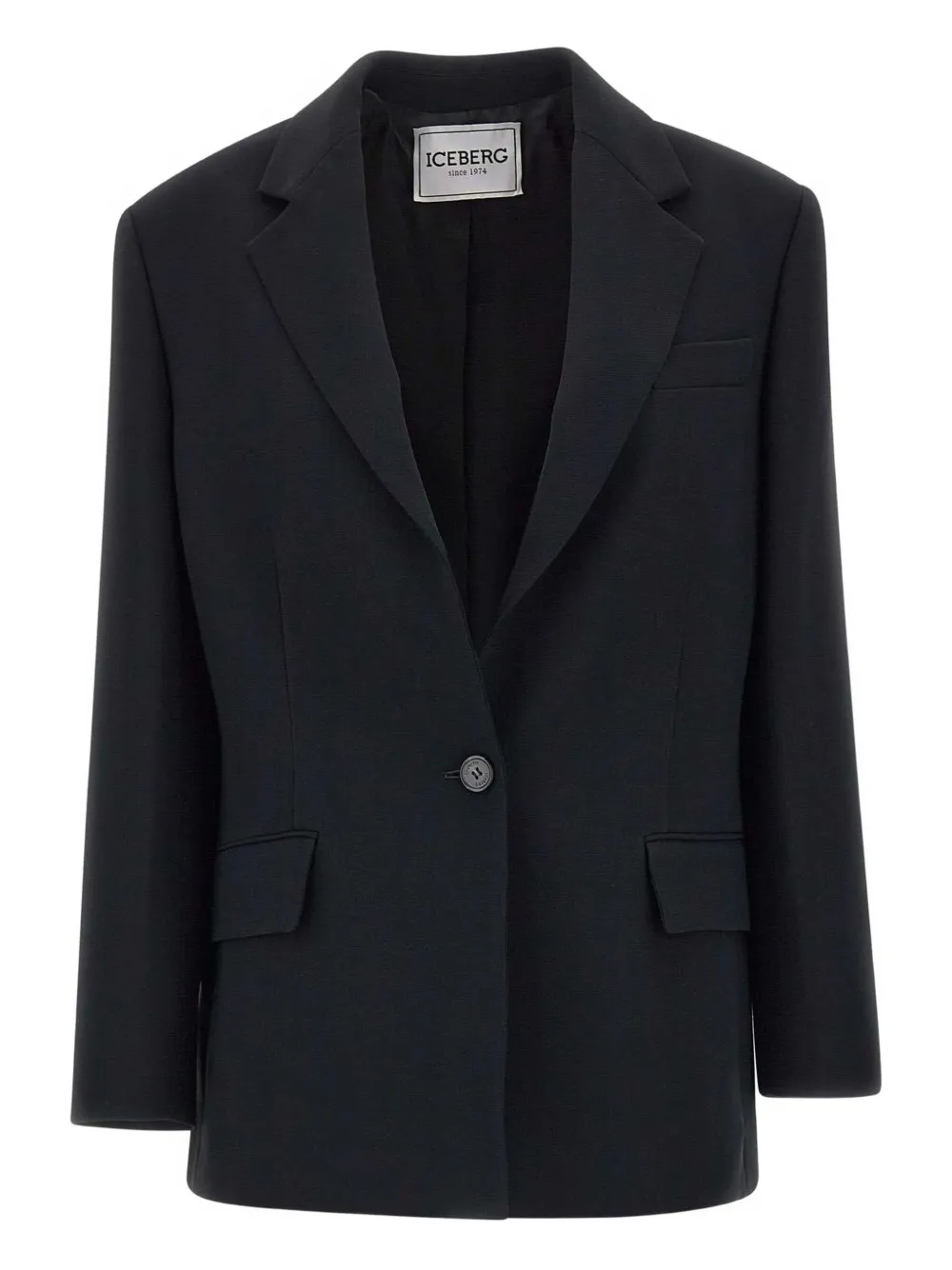 Iceberg notched-lapels single-button blazer Zwart