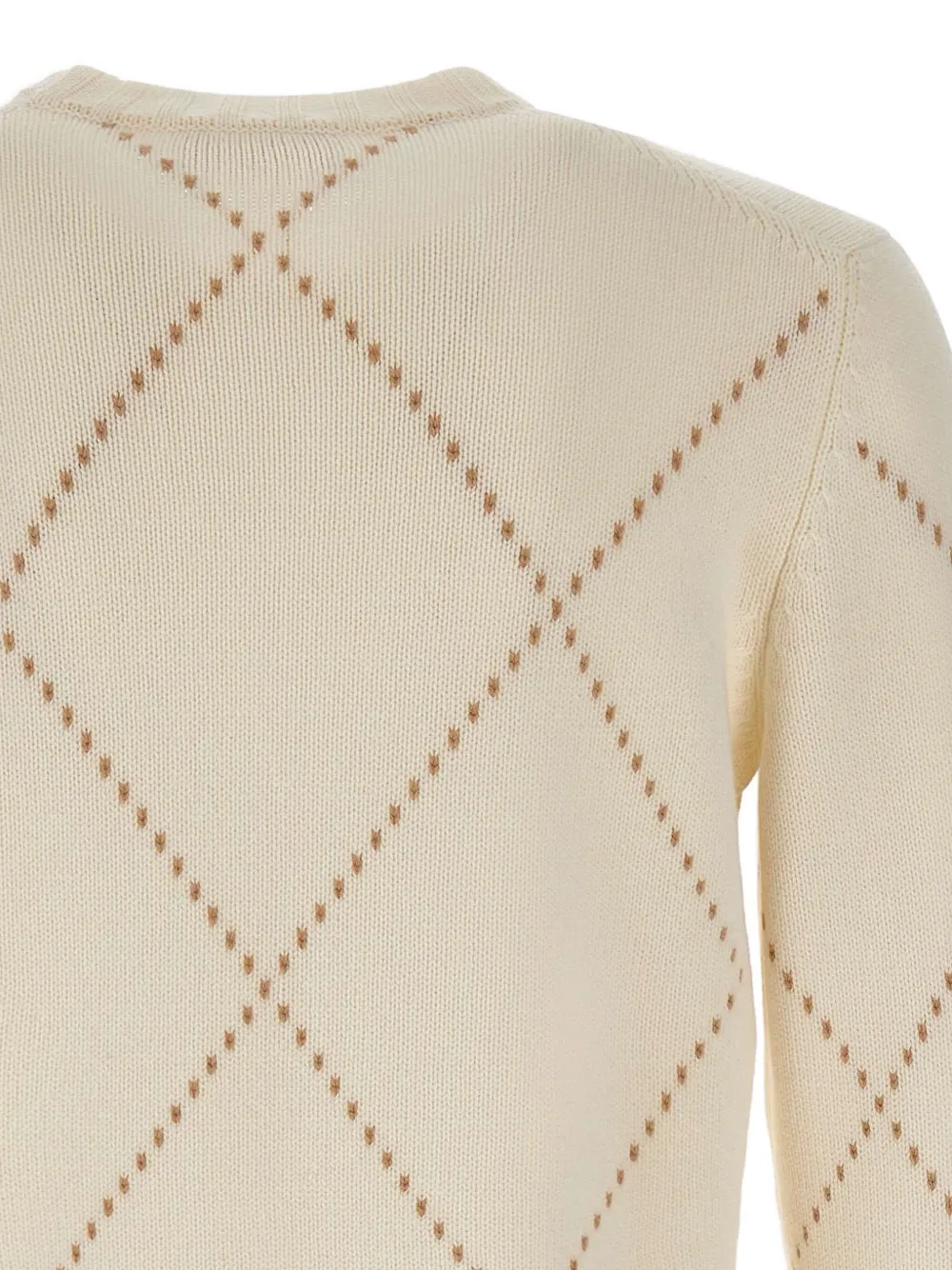 Gran Sasso Diamond-pattern Crew-neck Sweater In Neutral