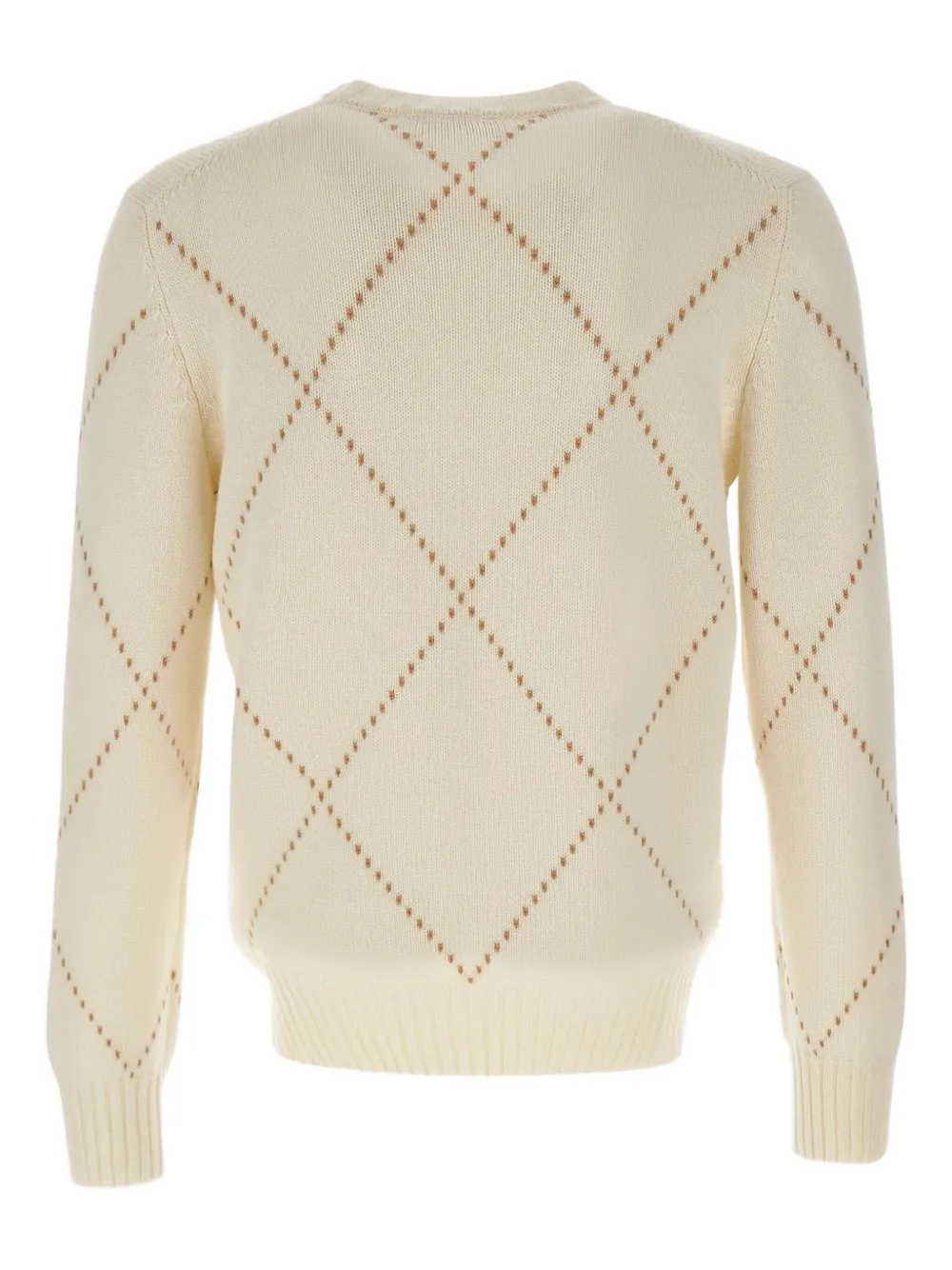 Gran Sasso diamond-pattern crew-neck sweater - Beige