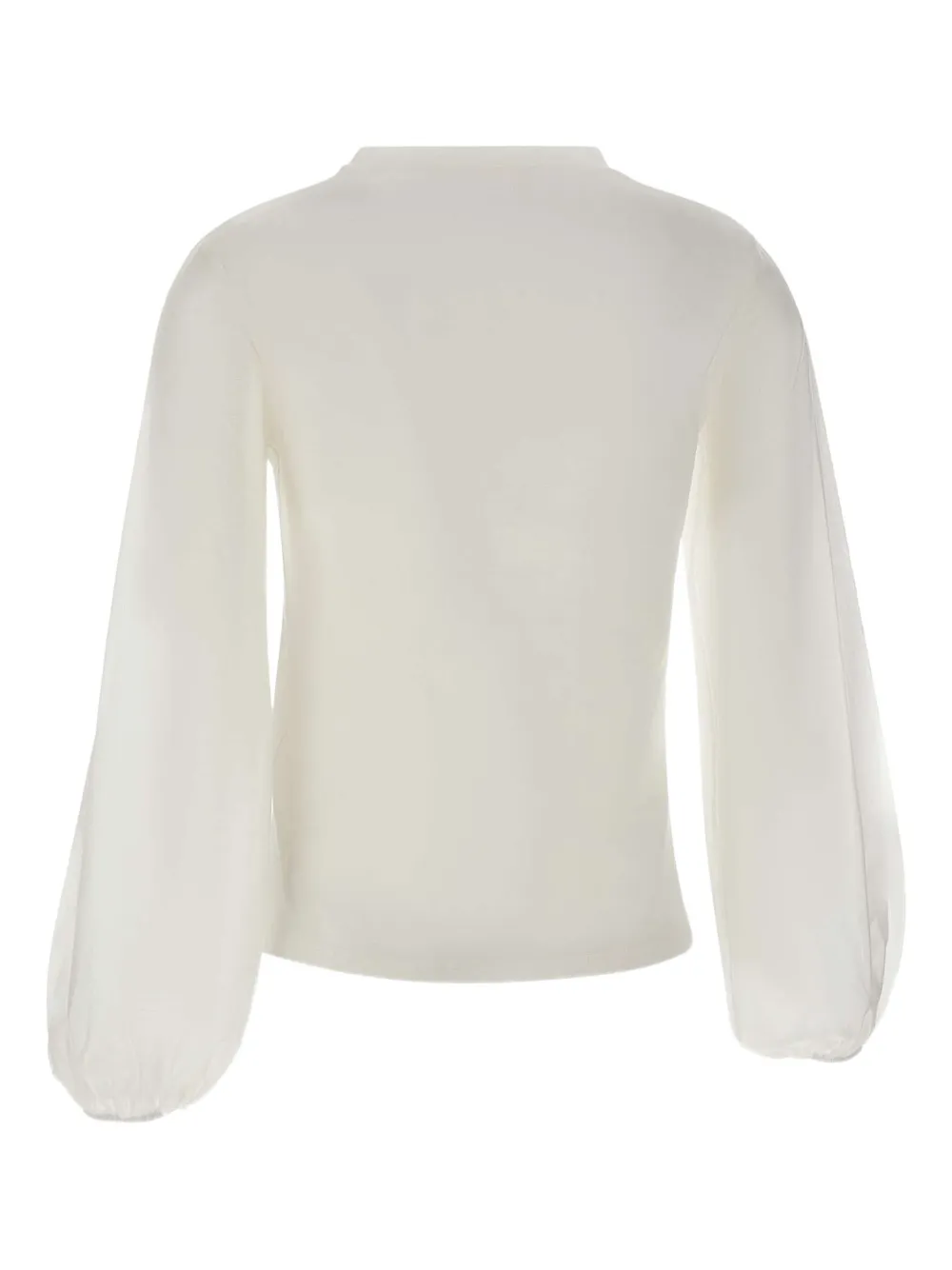 kaos Katoenen top met ballonmouwen Wit