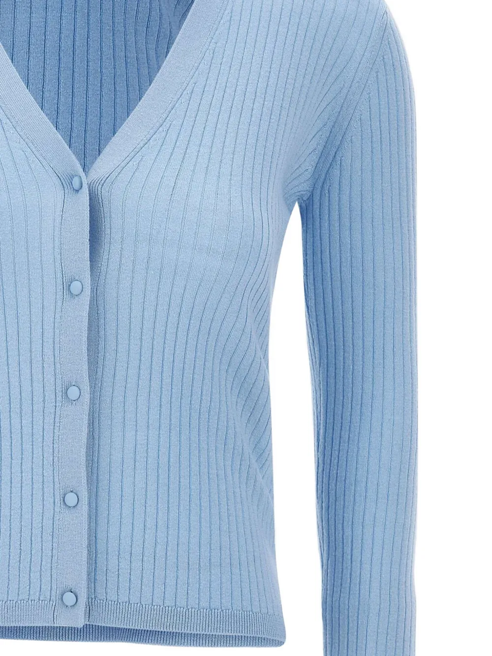Max Mara ribbed V-neck cardigan Blauw
