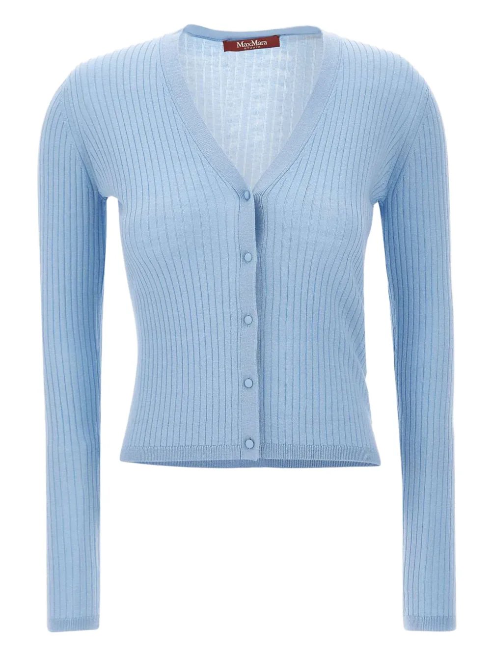 Max Mara ribbed V-neck cardigan | Blue | Image 1