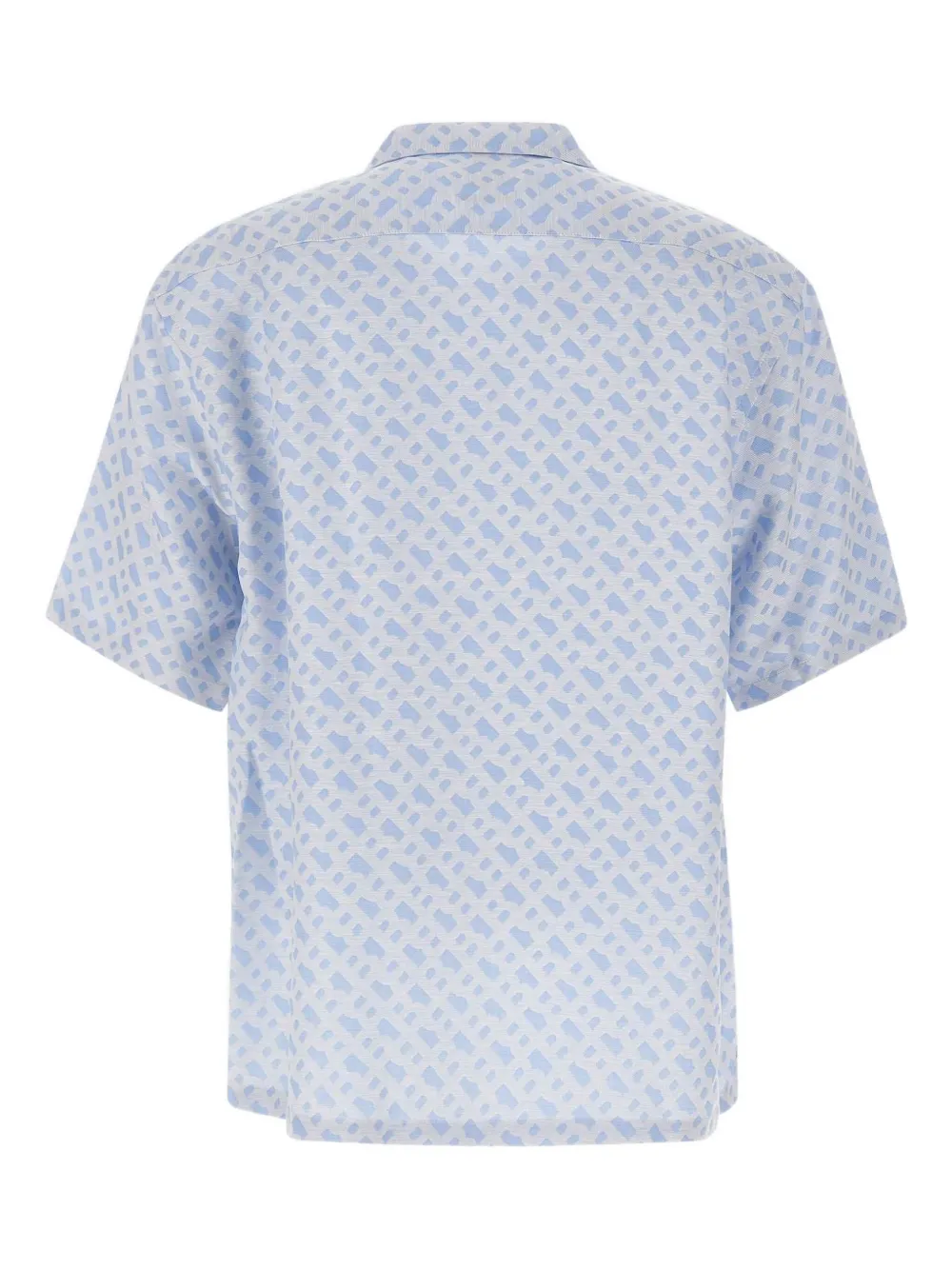 BOSS cuban-collar logo shirt - Blauw