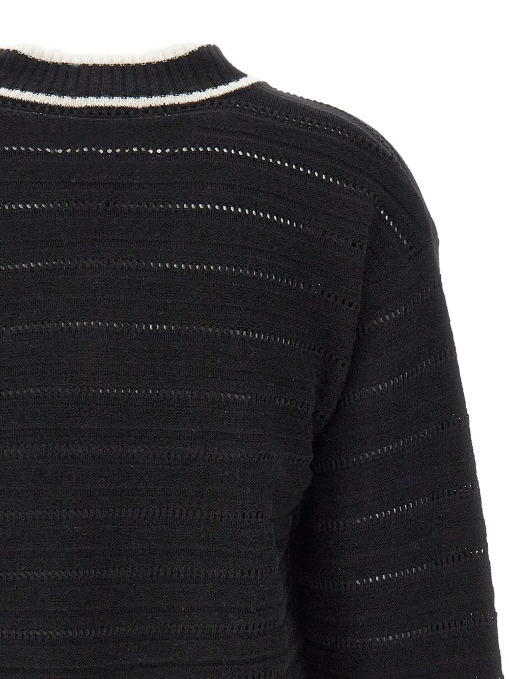 Marella ribbed V-neck wool sweater Zwart