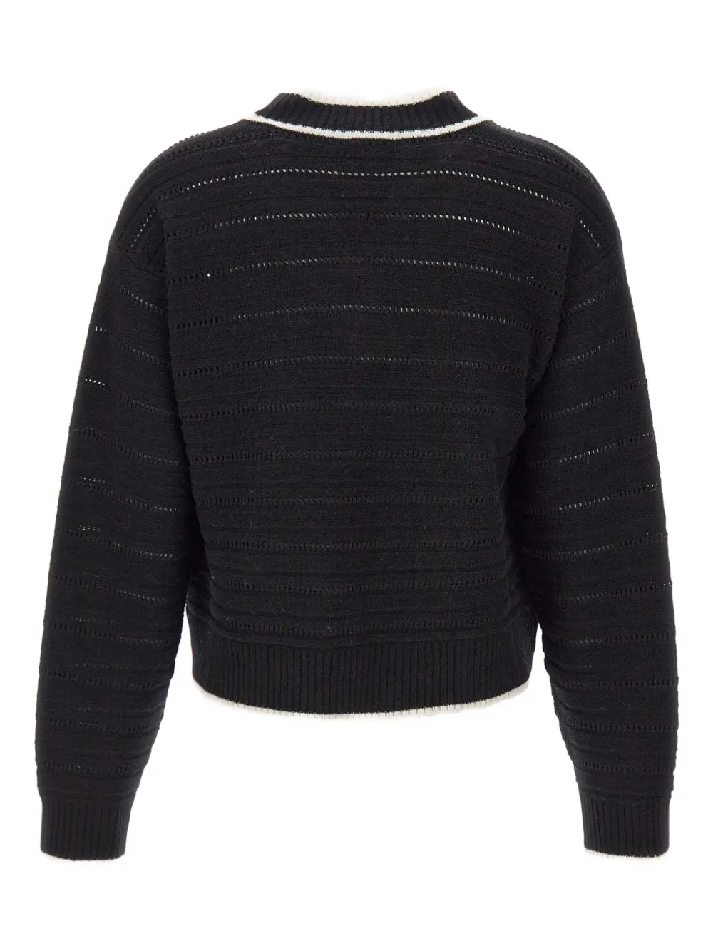 Marella ribbed V-neck wool sweater Zwart