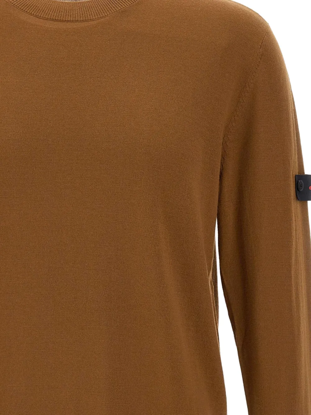 Peuterey logo-patch crew-neck sweater Bruin