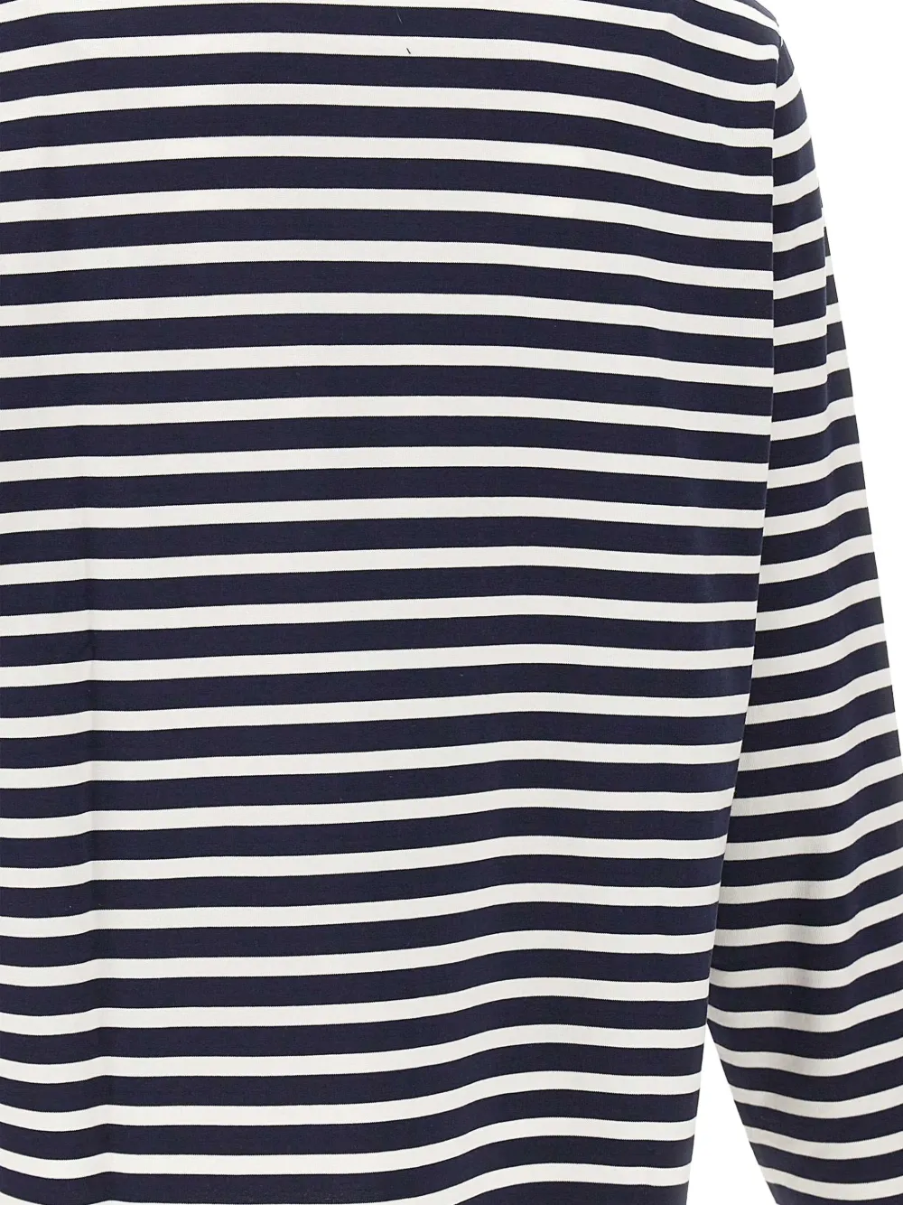 Maison Kitsuné logo-patch striped sweater Blauw