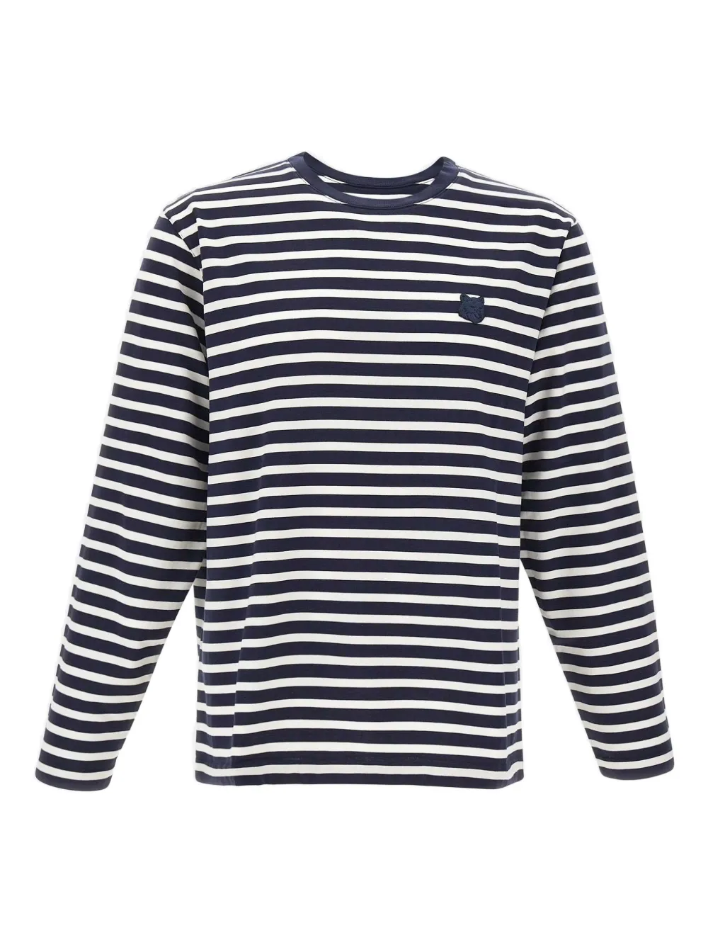 Maison Kitsuné logo-patch striped sweater Blauw