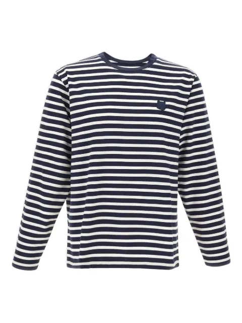 Maison Kitsuné logo-patch striped sweater